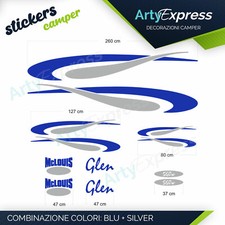 Kit completo 12 adesivi camper MCLOUIS Glen 560, loghi stickers carvan