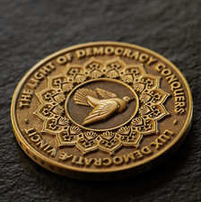 Obey Fairey Shepard moneta Democracy and Despotism ottone