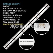 KIT 2 BARRE STRIP 6 LED TV LG SHINEON-M08-SL27530-0601N-4121P