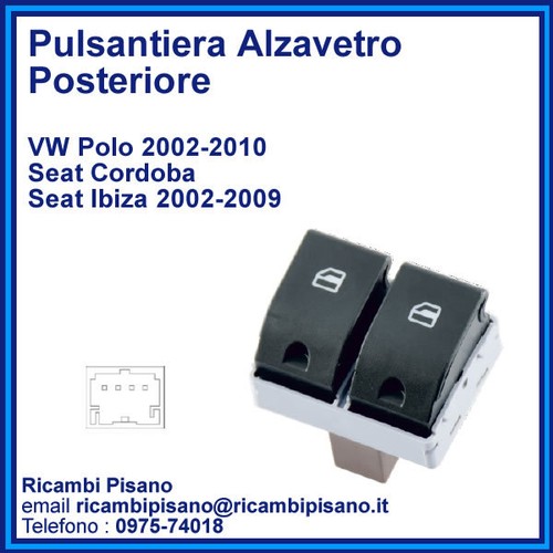 Pulsantiera alzavetro polo - alzavetro, vw