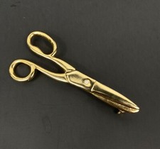 Spilla forbici strass tono oro