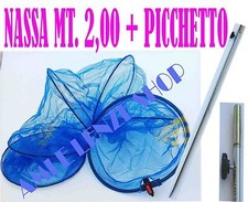 Nassa Da Pesca Rete Nylon Portapesci Retino Metri 2 Idrorepellente + picchetto