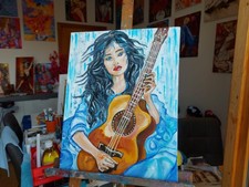 Ariel with a guitar: 40x50cm