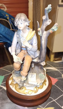 Statuina statuetta Capodimonte Sartori porcellana ragazzo con albero vintage