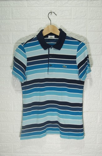 Polo lacoste righe - righe, azzurra