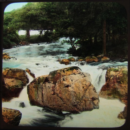 Glass magic lantern slide - glass,
