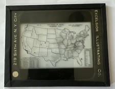 Magic Lantern Slide Map of USA