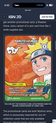 Sdcc 2026 naruto mythos tcg - sdcc,