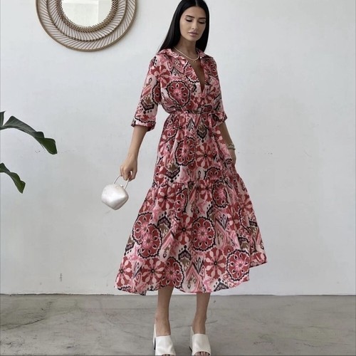 Abito midi con - cintura, e