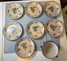 7 piatti e 2 zuppiere Faience