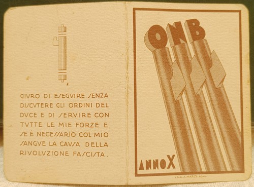 Tessera pnf fascismo opera - pnf,