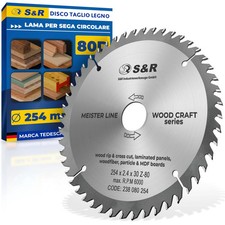 S&R Lama per Sega Circolare 254 mm Disco Smerigliatrice Taglio Legno