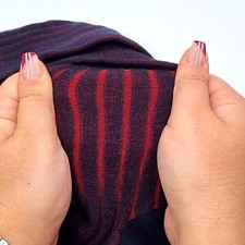 Calze Lunghe Gallo Collection in Cotone Blu / Rosso Vanisé a Coste Larghe 2 TG.