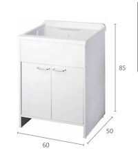 MOBILE BAGNO LAVATOIO LAVANDERIA IN ACRILICO PVC  BIANCO 45X50 - 50X60
