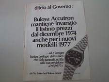 advertising Pubblicità 1977 OROLOGIO BULOVA ACCUTRON