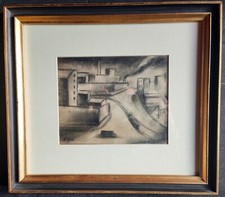 MARIO SIRONI PAESAGGIO URBANO PERIFERIA CARBONCINO MATITA 19,5X15,7 FUTURISMO