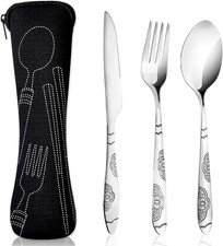 3 Pezzi Posate Con Custodia