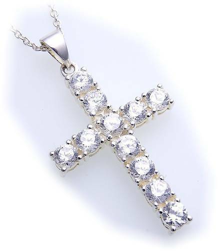 Ciondolo croce zirconia - croce,