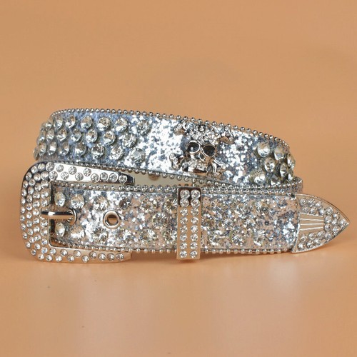 Cintura pelle con - pelle, strass