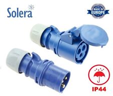 SET SPINA + PRESA MOBILE CEE 3 POLI AD USO INDUSTRIALE MONOFASE 16A 2P+T "SOLERA