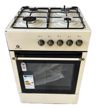 Cucina A Gas 4 Fuochi Con Forno A Gas 57 x 57 cm Colore Beige Rustico Crema