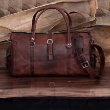Borsone in vera pelle 31 pollici da uomo viaggio in vera palestra bagaglio da...