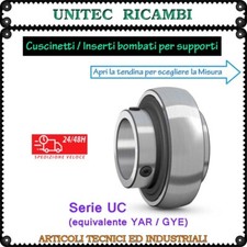 UC - YAR - GYE Cuscinetto Inserto bombato per supporto. Fissaggio con grani