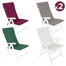 SET 2 CUSCINI PER SEDIA SDRAIO RECLINABILE GIARDINO SPIAGGIA SFODERABILI POLY180