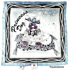 FOULARD BRACCIALINI "Princess Dog"  50X50cm 100% seta MADE IN ITALY