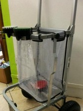 NUOVO CARRELLO CON RUOTE PORTA TROTE ARTIGIANALE CON SACCA RETATA E PORTA ESCHE 