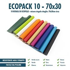 Pack Ritagli di Ecopelle, Fogli di Fintapelle 70x30 cm- Vari Colori- Fai da Te