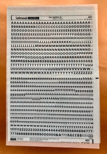 Letraset 401 univers - 65, --