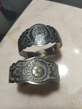 Coppia Di Bracciali Vintage Schiava Argento Ottone Yemen Africa 50/60 Tribali