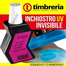 INCHIOSTRO PER TIMBRI DISCOTECA  - INCHIOSTRO INVISIBILE UV: PELLE UMANA e CARTA