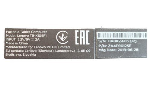 Lenovo x104f1 tablet - tb-x104f1,