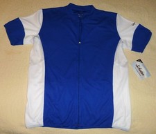GRANDE maglia ciclismo uomo Schwinn Pro blu e bianca full zip marsupio bicicletta