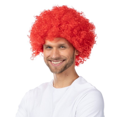 Parrucca afro rossa riccia