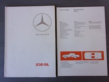 MERCEDES BENZ 230 SL PAGODA orig 1965 Regno Unito Mkt Prestige brochure vendita - 230SL