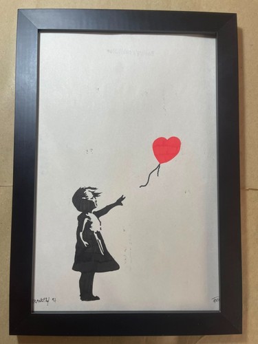 Disegno banksy incorniciato - disegno, su