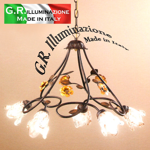 Lampadario ferro battuto - lampadario,