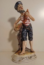 Statuetta PESCATORE vintage ceramica Capodimonte