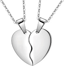 2 Pezzi Collana Cuore Spezzato Collana a Cuore Magnetico, Collane Bff,Collana pe