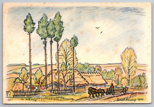 Cartolina mappa artistica - cartolina,
