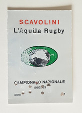 tessera scavolini l'aquila rubgy anno 1982-83 stadio fattori