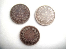 Francia 5 Franchi 1831 -1833- 1834 zecca A- Argento 900 gr.25