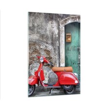 Quadro su Vetro 80x120cm Scooter trasporto italia retro Stampe Moderni Murale