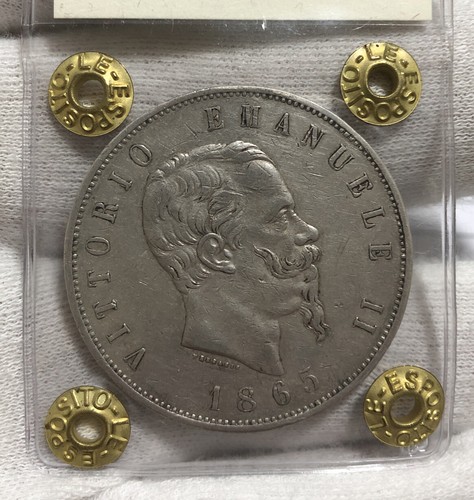 Lire 1865 rara vitt - 5,