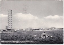 CESENATICO - FORLI' - SPIAGGIA E GRATTACIELO DAL MARE - VIAGG. 1961 -87892-
