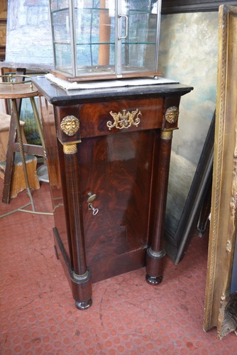 Comodino impero mogano - mogano, ottone