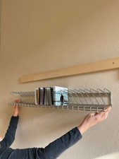 Scaffale porta cd in acciaio inossidabile, due unità per parete. 24 posti